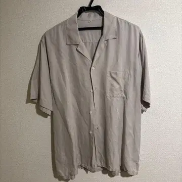 [ MUJI Labo ] 린넨 실크 반팔 셔츠 내추럴 XL