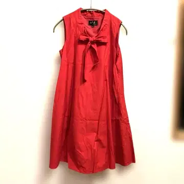 리본 포함 슬리브리스 원피스 36 레드