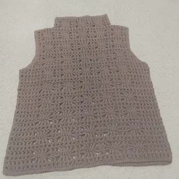 브라운 슬리브리스 니트 핸드메이드