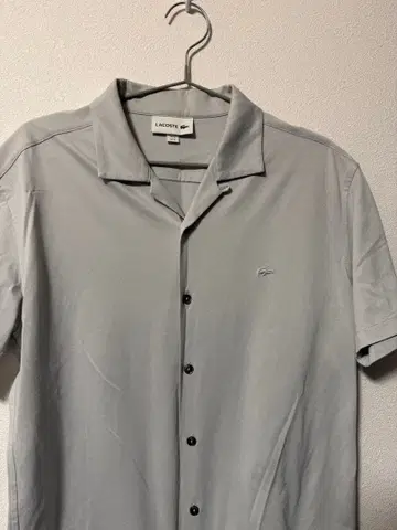 LACOSTE 라코스테 반팔 오픈 카라 셔츠 그레이 남성용