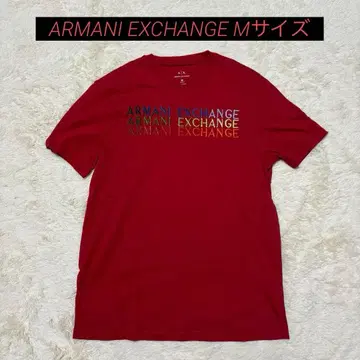 ARMANI EXCHANGE 로고 자수 반팔 T셔츠 레드 M 사이즈