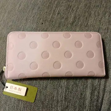 연한 핑크 도트 무늬 장지갑 일본제