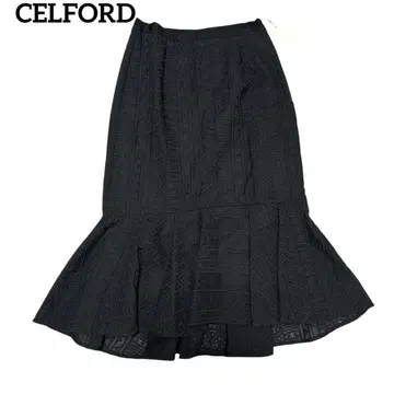 [ 택 포함 새상품 ] 셀퍼드 기하학 패턴 피쉬테일 스커트 봄/여름