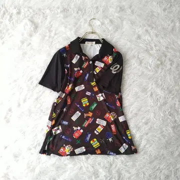 M-U SPORTS 올 패턴 반팔 피케 셔츠 38 개성있는 골프