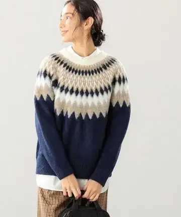 B:MING by BEAMS 여성용 페어아일 니트 스웨터