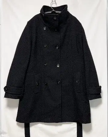 캘빈 클라인 블랙 스탠드 칼라 코트