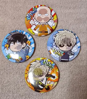 원펀맨 피타!데포메 캔뱃지 4개 세트 사이타마 & 제노스
