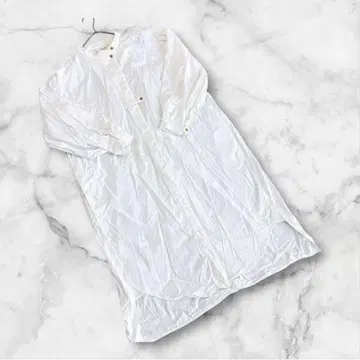 프릭스스토어 벌룬 슬리브 원피스 화이트 면 100% 프리 사이즈