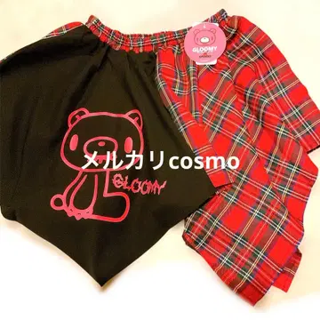 미사용 새상품 택 포함 그루미 SPINNS 체크 스커트 빨간색