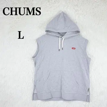 참스 남성용 슬리브리스 후드티 아웃도어 L 그레이 밑단 슬릿