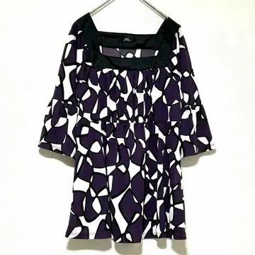 n0321 [이네드] 튜닉 일본제 올 패턴 플레어 슬리브 플랑드르