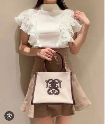 SNIDEL 디자인 슬리브 니트 자수 슬리브 니트 풀오버