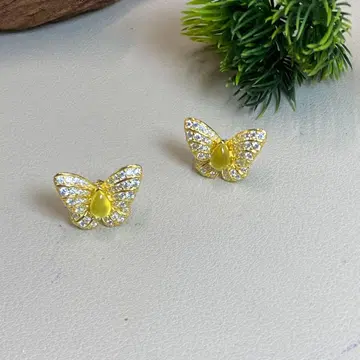 골든 프레나이트 나비 귀걸이 실버 925 금 코팅 미사용