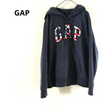 GAP 집업 후드티 네이비 후드 부착