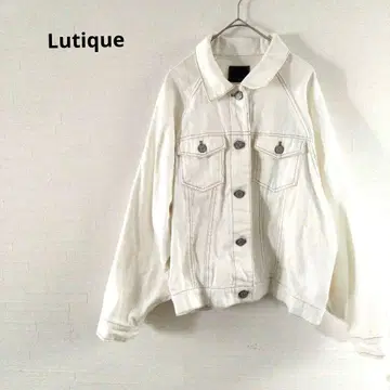Lutique 데님 자켓 화이트 스티치 디자인 포켓 부착