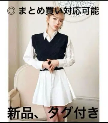 [택 포함 새상품] Darich 오블리크 다리치 니트 베스트 원피스