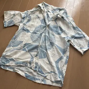 선착순 ZARA 남성용 반팔 오픈 카라 셔츠 화이트 T 거의 미사용품