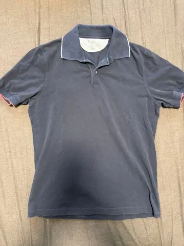 BRUNELLO CUCINELLI 네이비 피케 셔츠 브루넬로쿠치넬리