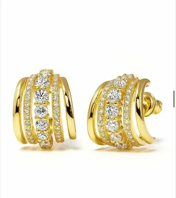 Ops. 라이트 골드 925 C 커브 후프 귀걸이 ELUNA-LUCE