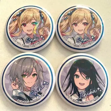 프로세카 로손 콜라보 홀로그램 캔뱃지 레오니 이치카 사키 시호