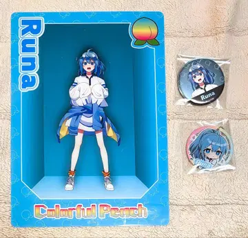 컬러풀 피치 루나 책받침 메탈 캔뱃지 아크릴 키링 3종 세트