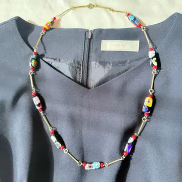 한정판 베네치아 유리 목걸이 컬러풀 포인트 액세서리