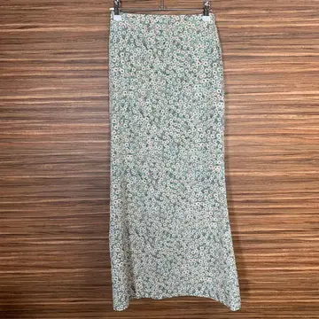 flower 플라워 롱 스커트 M 사이즈 그린 꽃무늬