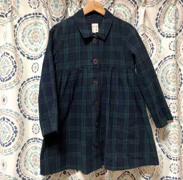 새상품 sm2 블랙워치 체크 무늬 스프링 코트 개더 A라인