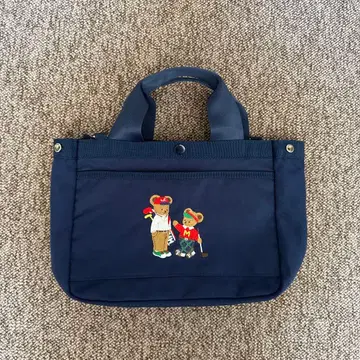 네이비 미키하우스풍 토트백