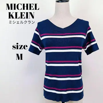 [ a2347 ] MICHEL KLEIN 새상품급 V넥 반팔 니트 38