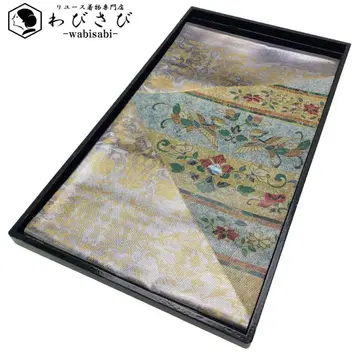 후쿠로 오비 나전 쌍조 아름다운 꽃+덩굴 패턴 O-2620