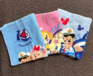 새상품 홍콩 디즈니랜드 14주년 더피 프렌즈 타월 3개 세트