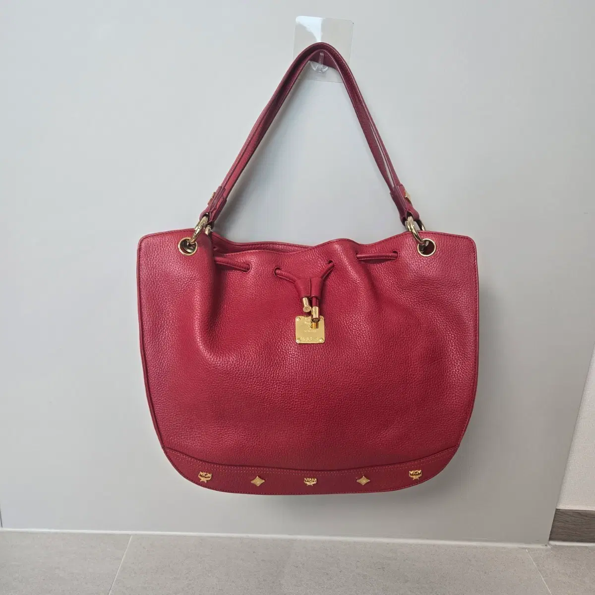 MCM ビッグサイズボコリーバッグレッドトート&ショルダー