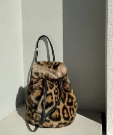 Loungedress [GALENA] 인조 모피 백 레오파드