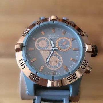 American Excange 쿼츠 손목시계 파랑/로즈 골드