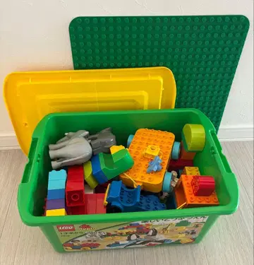 레고 듀플로 세트 동물원 자동차 큐브 코끼리 아기 코끼리 얼룩말