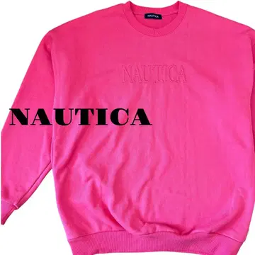 NAUTICA 핑크 크루넥 맨투맨 노티카 트레이닝복 자수