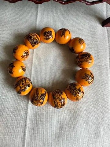 시대물 조각 비즈 팔찌 인물도 손목 팔찌 일본풍 앤티크 풍아 소재 불명