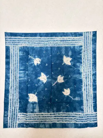 염색 네이비 나염 보자기 스카프