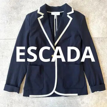 에스카다 스포츠 테일러드 자켓 블레이저 파이핑 골드 버튼 S 네이비