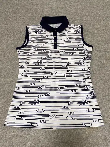 데상트 슬리브리스 카라 부착 민소매 셔츠