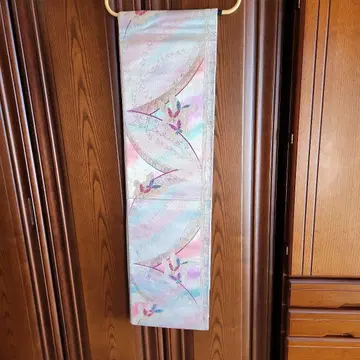 나비와 꽃 자수 후쿠로 오비