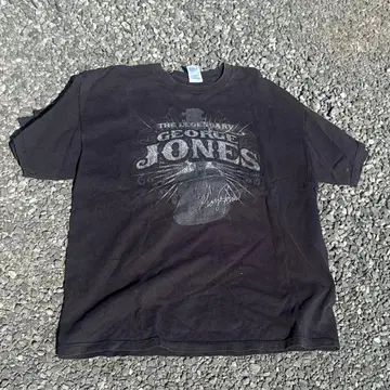 그래픽 프린트 T셔츠 XL 블랙