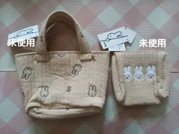 [미사용] miffy 이불 미니 토트백 & 파우치 누비백