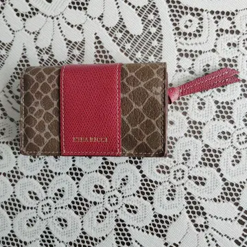 NINA RICCI 3단 폴더형 지갑 브라운/핑크