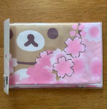 리락쿠마 벚꽃 패턴 수영 타월