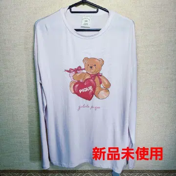 [ 미사용 새상품 ] 젤라또피케 페이보릿 원포인트 롱T 베어 옅은 핑크