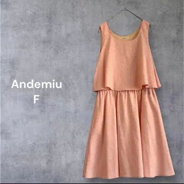 안데뮤 원피스 핑크 플레어 무릎 기장 F 페미닌 모임 592