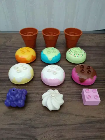 아이스크림과 과일 블록 세트