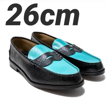 Kenford fineshoes 로퍼 전면 페이즐리 터콰이즈 블루